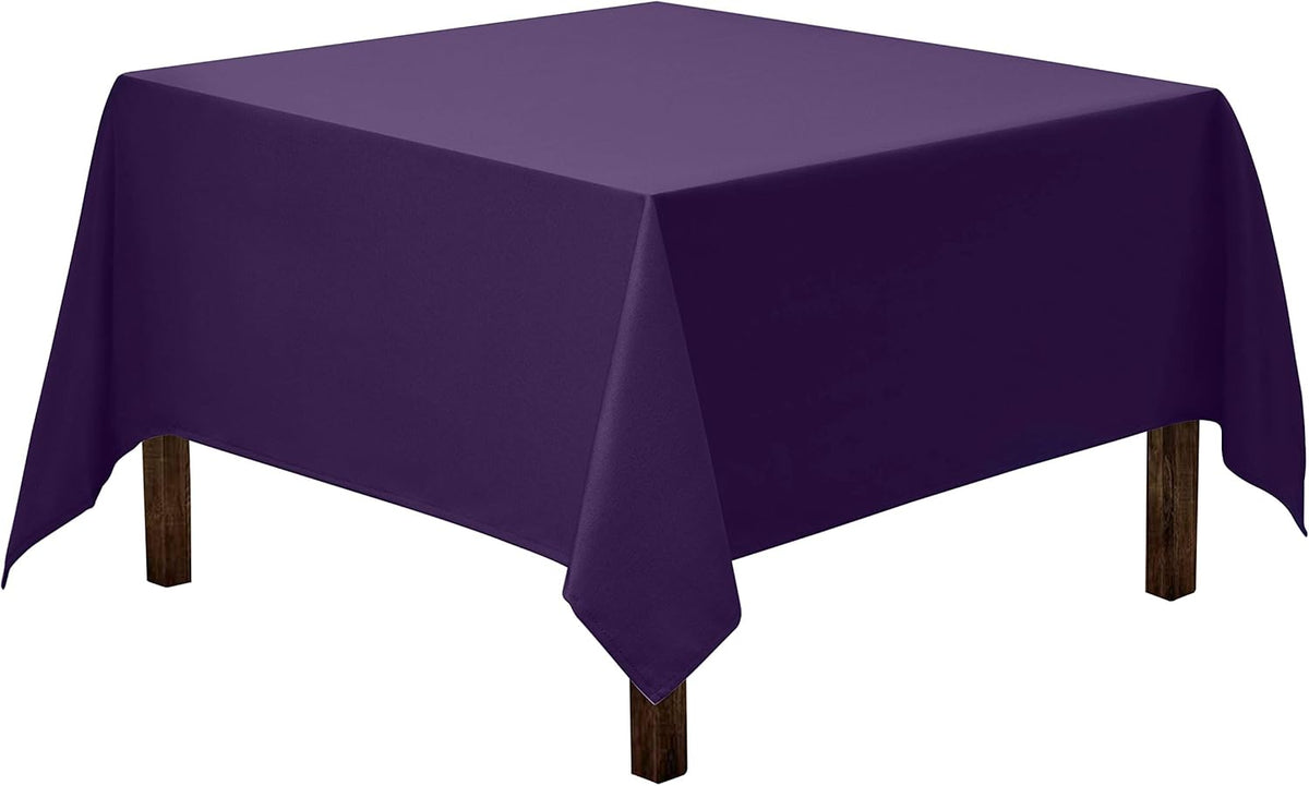 Gee Di Moda Square Tablecloth - 52 x 52 Inch Purple Table Cloth for Small Square or Round Tables