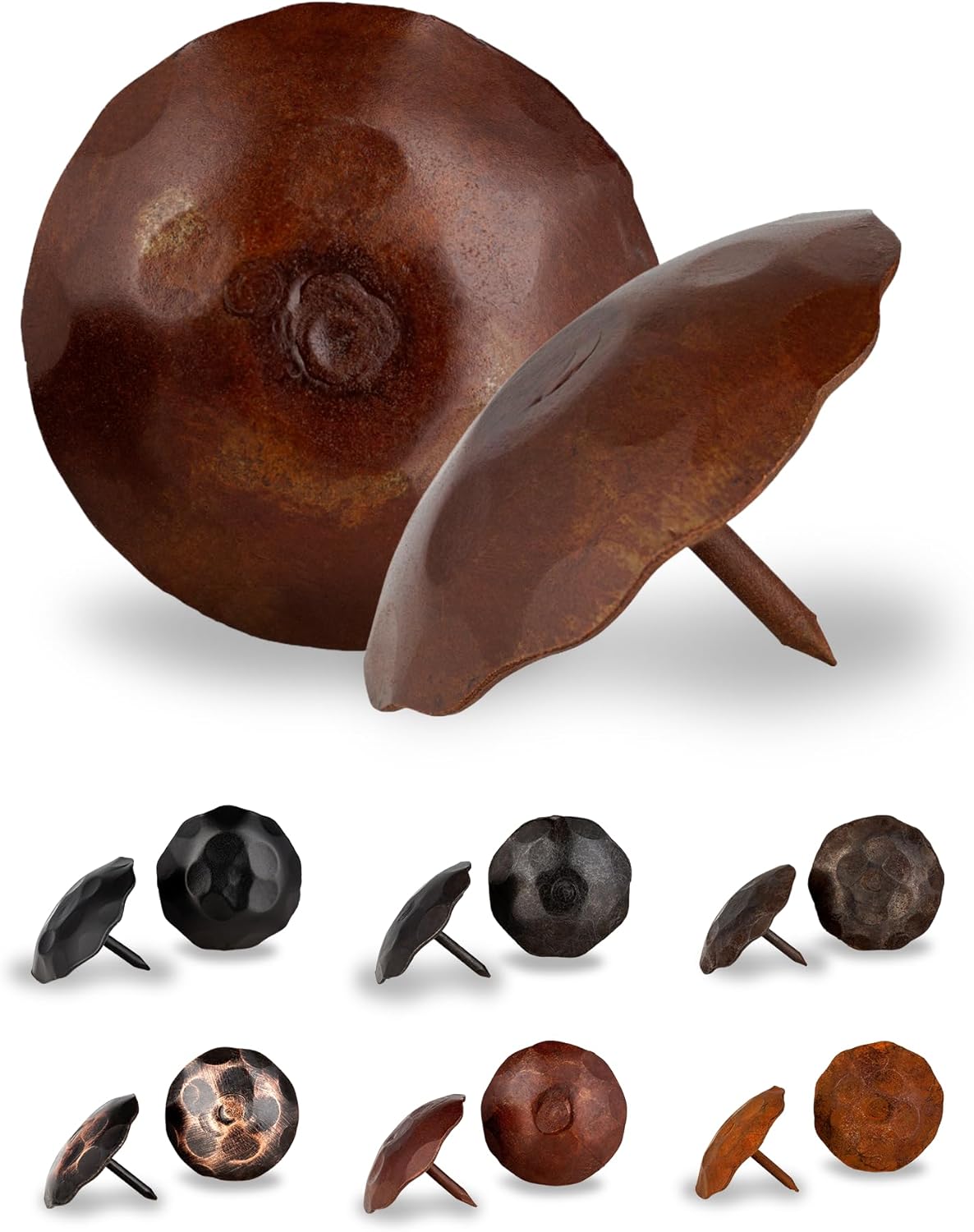 10 Pack 2" Round Head Iron Clavos Decorative Nails – Sealed Rusted – Handmade Rustic Round