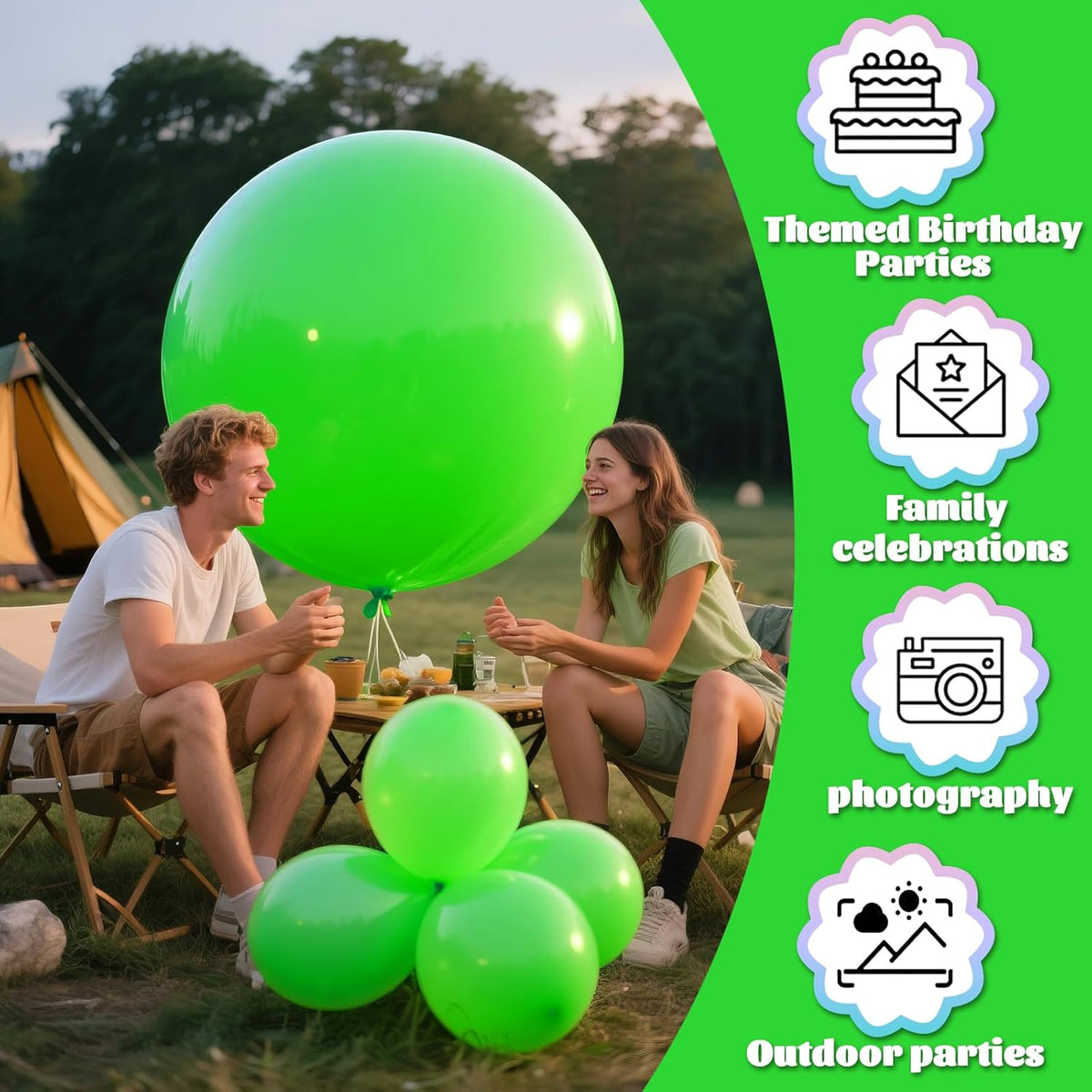 KAWKALSH Lime Green Balloons 9pcs 36 Inch Extra Large Big Jumbo Giant Neon Yellowish Light Green