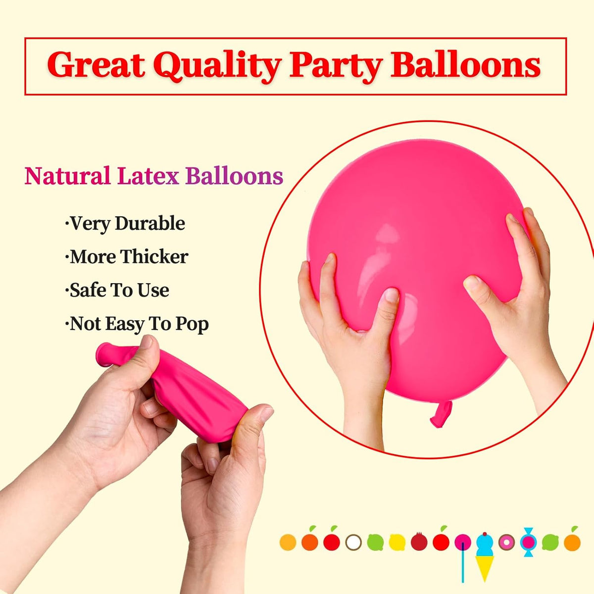 110pcs Hot Pink Balloon 12 inch, Hot Pink Latex Balloons for Birthday Party Baby Shower
