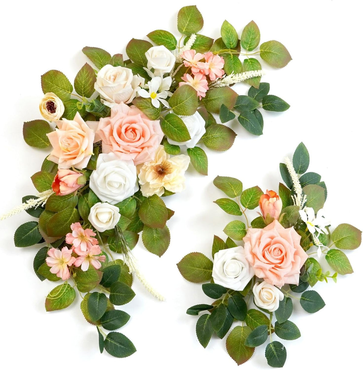 Wedding decor (pack of 2) Welcome Sign Flower Backdrop Garland For Ceremony Reception Wall Easel
