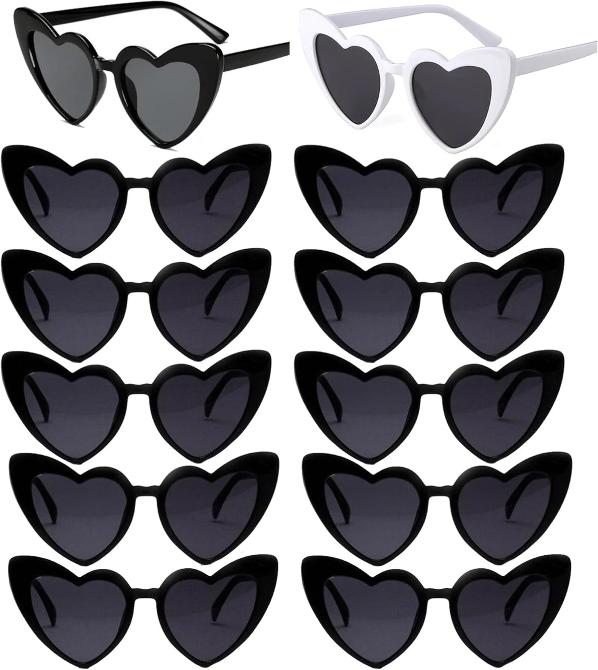 Bachelorette Party Favor Sunglasses 6 Pack,Retro Cat Eye Heart Sunglasses for Women,Bridesmaid