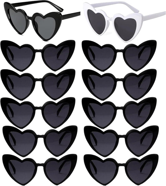 Bachelorette Party Favor Sunglasses 6 Pack,Retro Cat Eye Heart Sunglasses for Women,Bridesmaid