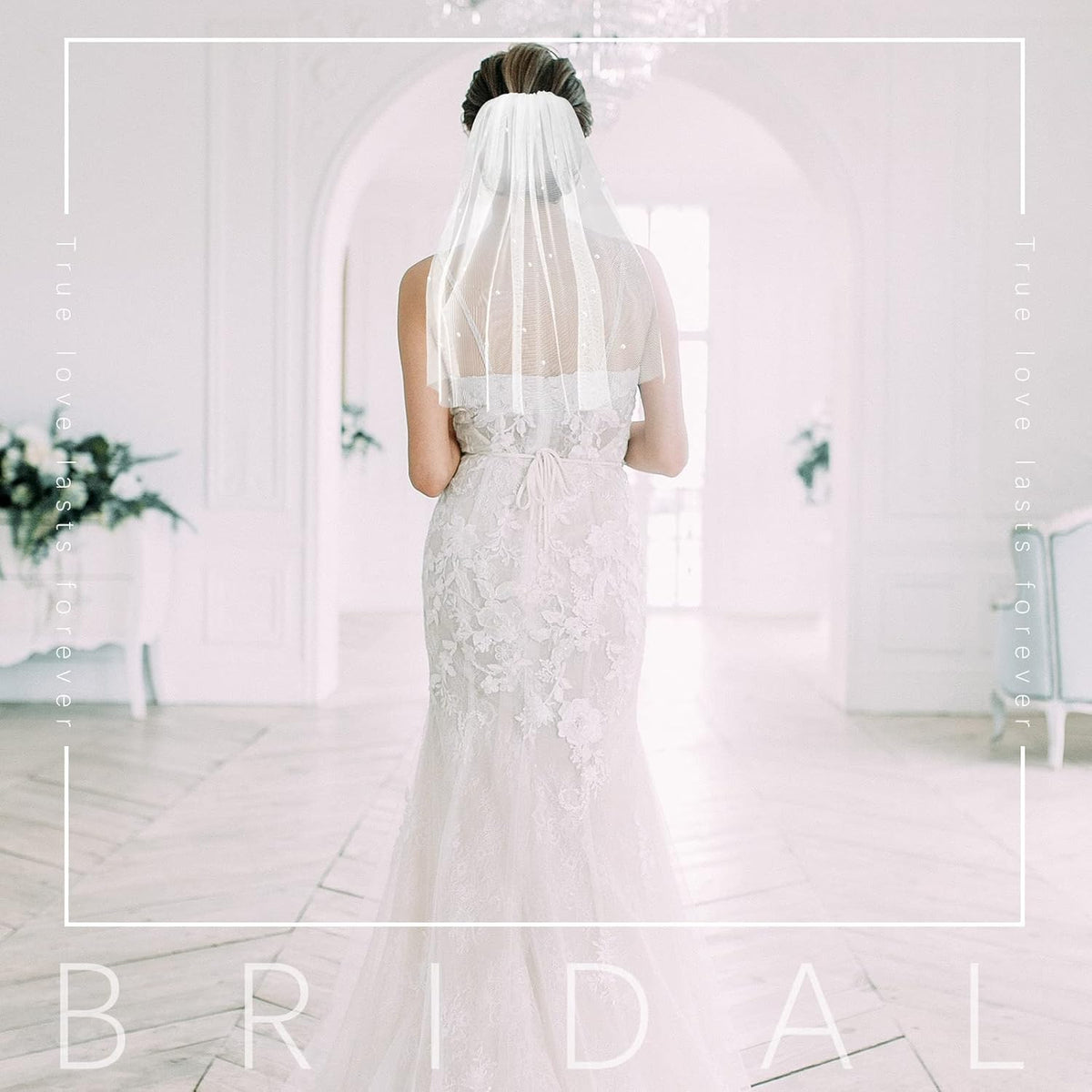 Vicenpal Bridal Bachelorette Veil with Comb Wedding Veils for Brides White Short Veil for