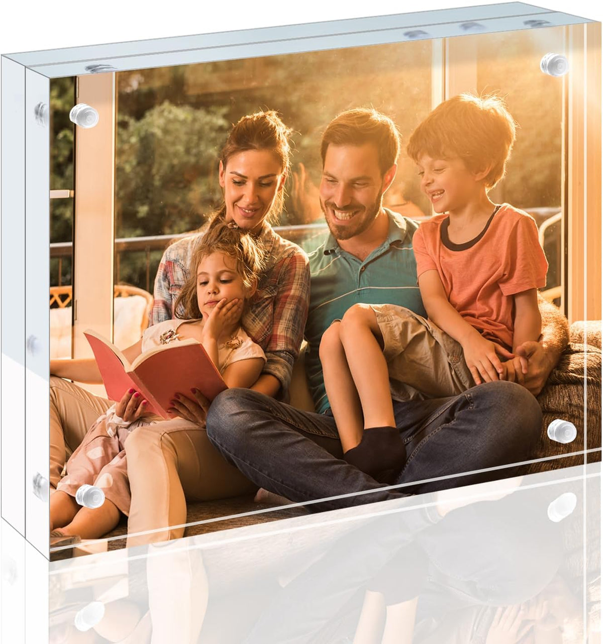 Egofine 3.5x5 Acrylic Frame, 20mm Thicker Frameless Clear Picture Frame, Double Sided Magnetic