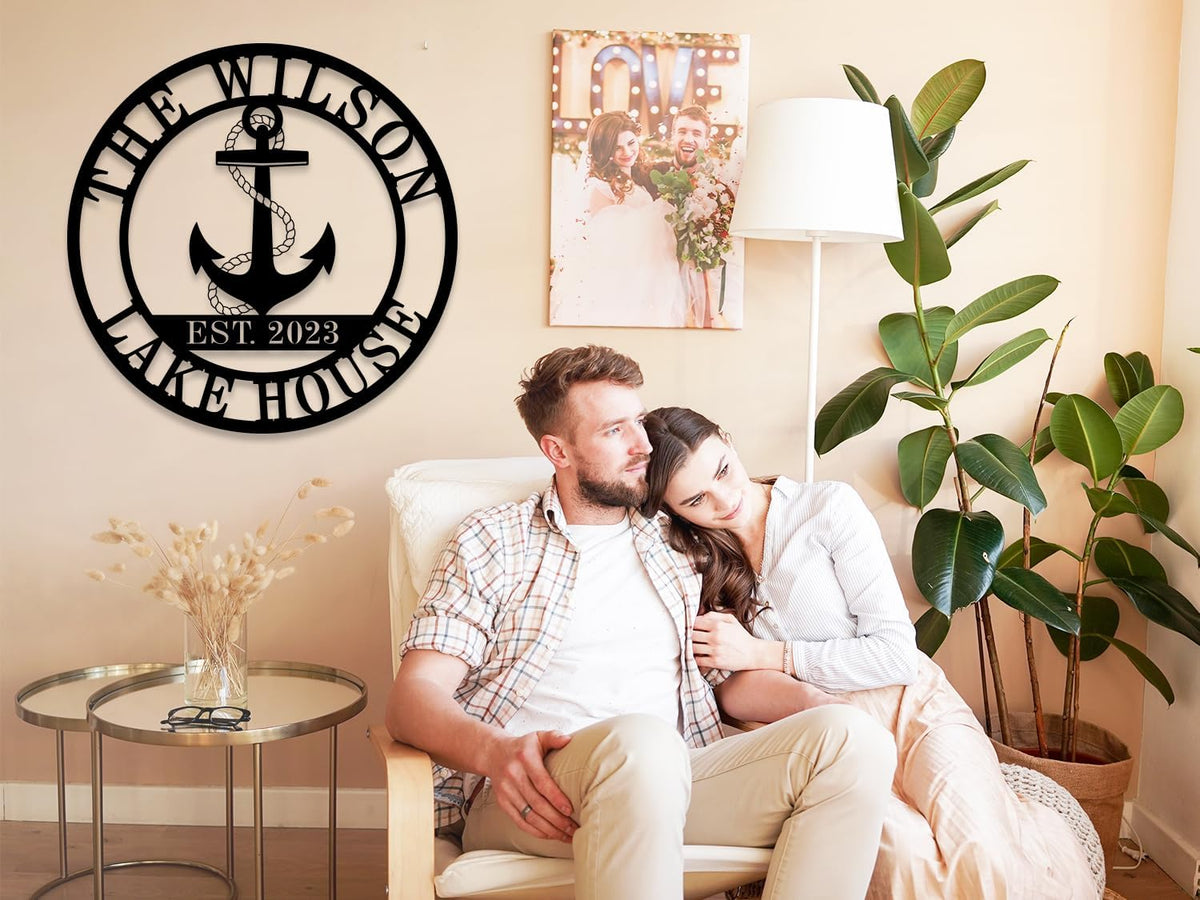 Personalized Lake House Decor, Custom Nautical Wall Decor, Nautical Decor for Home, Outdoor Metal