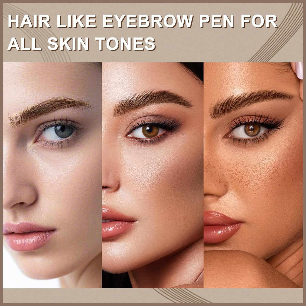 Boobeen 2pcs Waterproof Eyebrow Pen，Dual-Ended Eyeliner Microblading Eyebrow Pencil for Women，Long