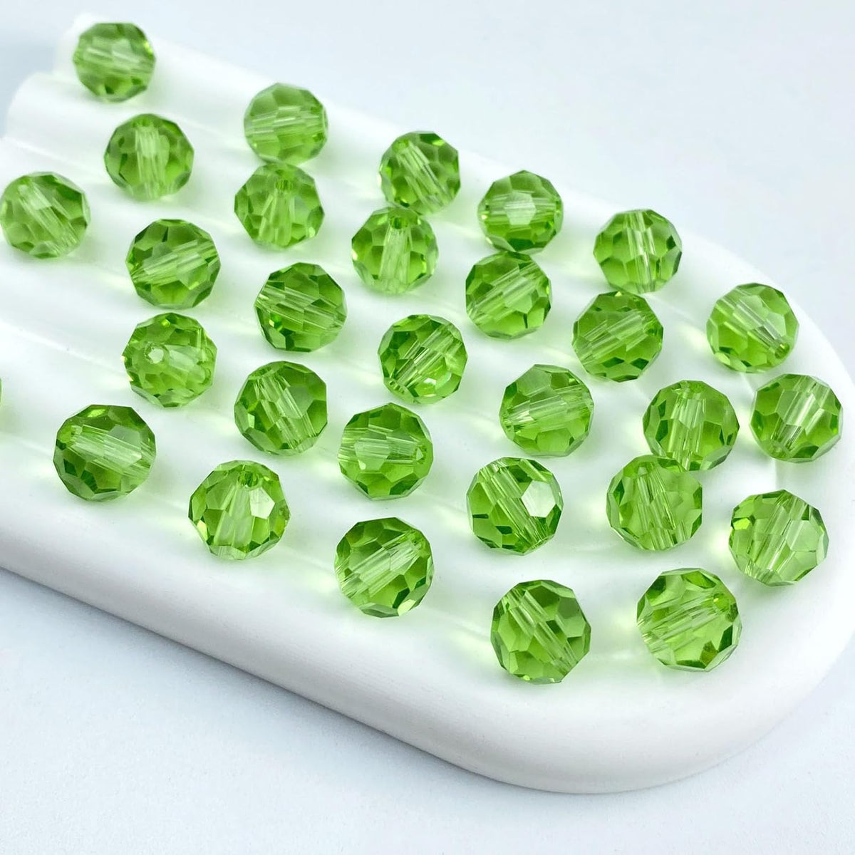 100 PCS 8mm Crystal Glass Beads Round Multiple Faceted Loose Spacer Glass Beads for DIY Handcrafte