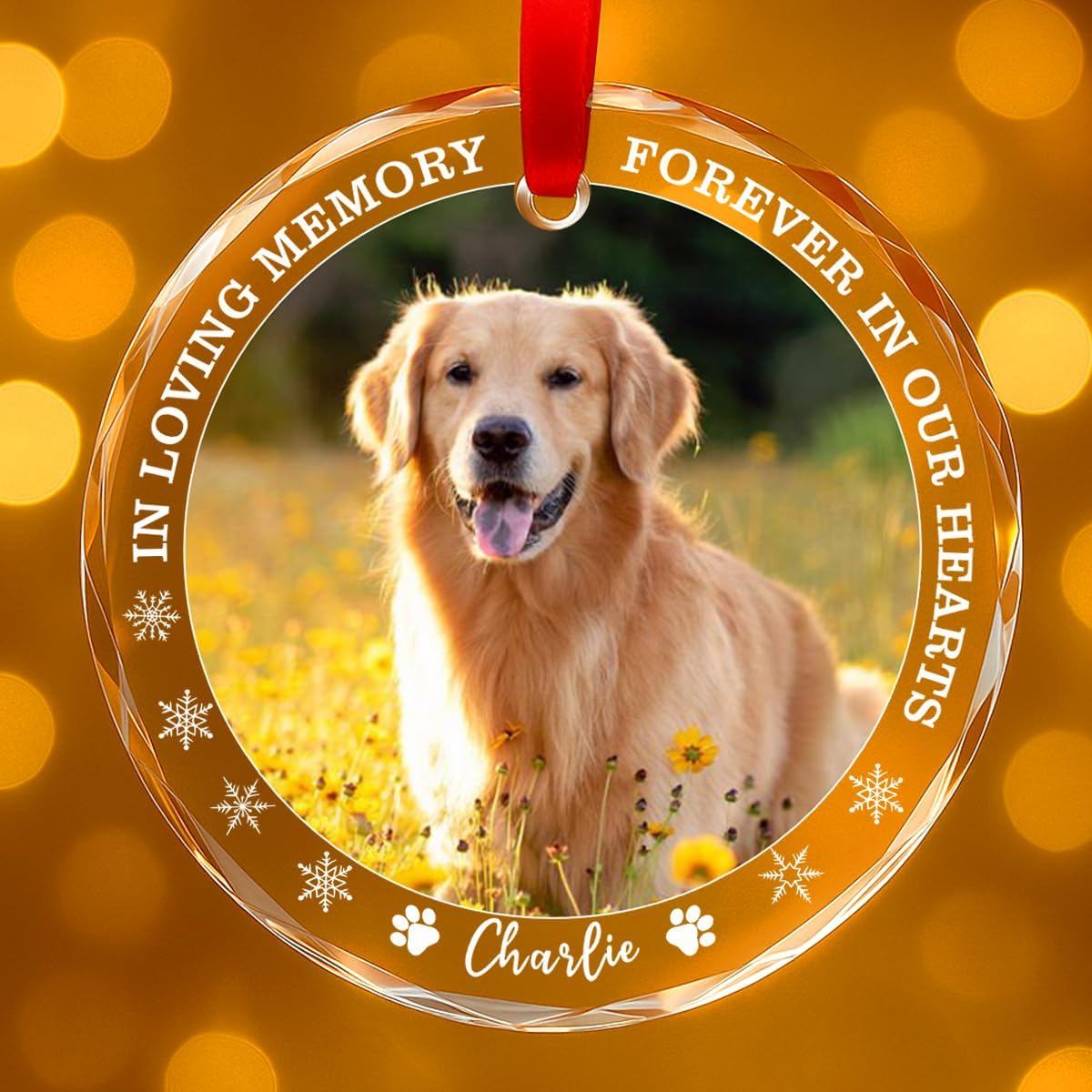Personalized Dog Memorial Glass Ornaments, Pet Sympathy Gifts, Pet Remembrance Ornaments, Loss of