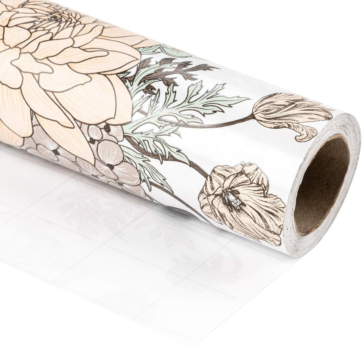 WRAPAHOLIC 30 Inch Jumbo Floral Wrapping Paper - 30 Inch X 33 Feet - Vintage Floral Printed on