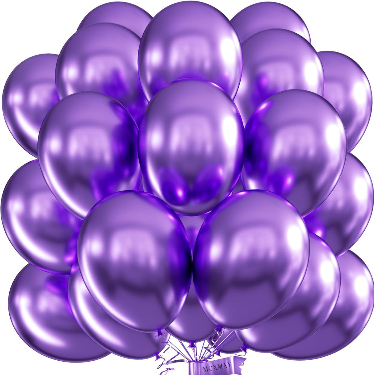 Purple Balloons Party Balloons 12inch 50Pcs 3.2g Latex Metallic Balloons Chrome Balloon Birthday