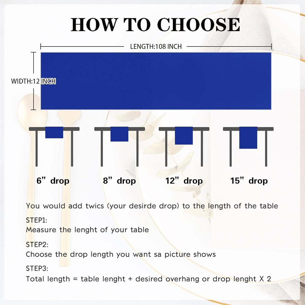 10 Pack Satin Table Runner 12 x 108 Inch Long Royal Blue Silk Table Runner for Wedding Party