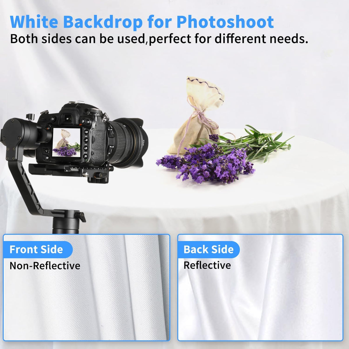 HEMMOTOP White Photo Backdrop Background, 10x20 ft White Screen for Photography, Seamless