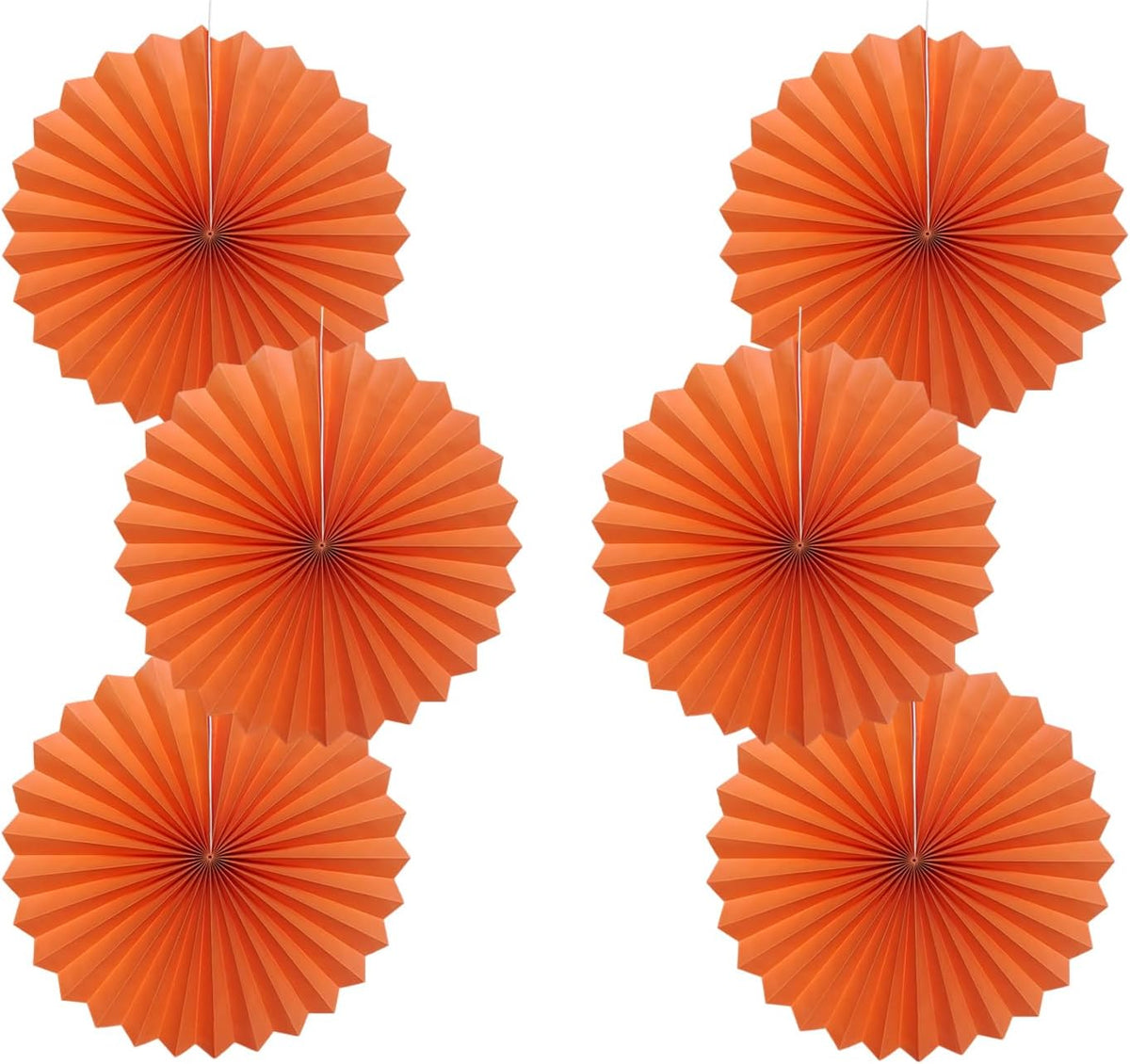 Orange Birthday Party Decorations,DIY Orange Paper Fans Hanging Decoration,16in Halloween Paper