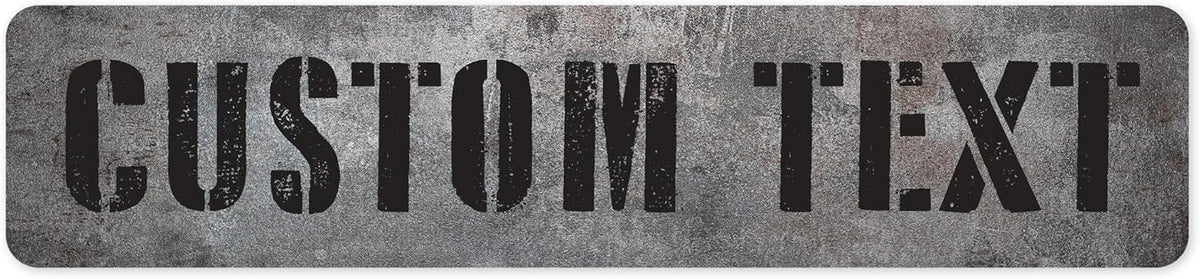Custom Sign, Custom Street Sign, 11 Font Colors, 13 Font Styles, 4 Hole Options, 22 Sizes, 4x18