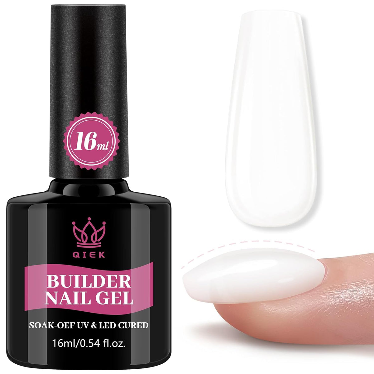 Builder Nail Gel, Milky White Builder for Nails Strengthener, 8-in-One Apex Enhancement Extension