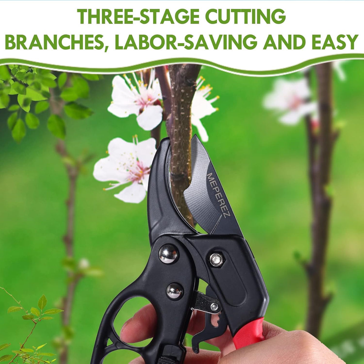 Ultra Sharp Germany Steel Pruning Shears - Cuts 3X Easier, Weak Hand Arthritis Snips
