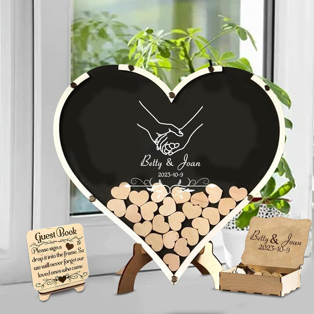 Personalized Wedding Guest Book Alternative Custom Name & Date Guestbook Sign Customized Guest Book