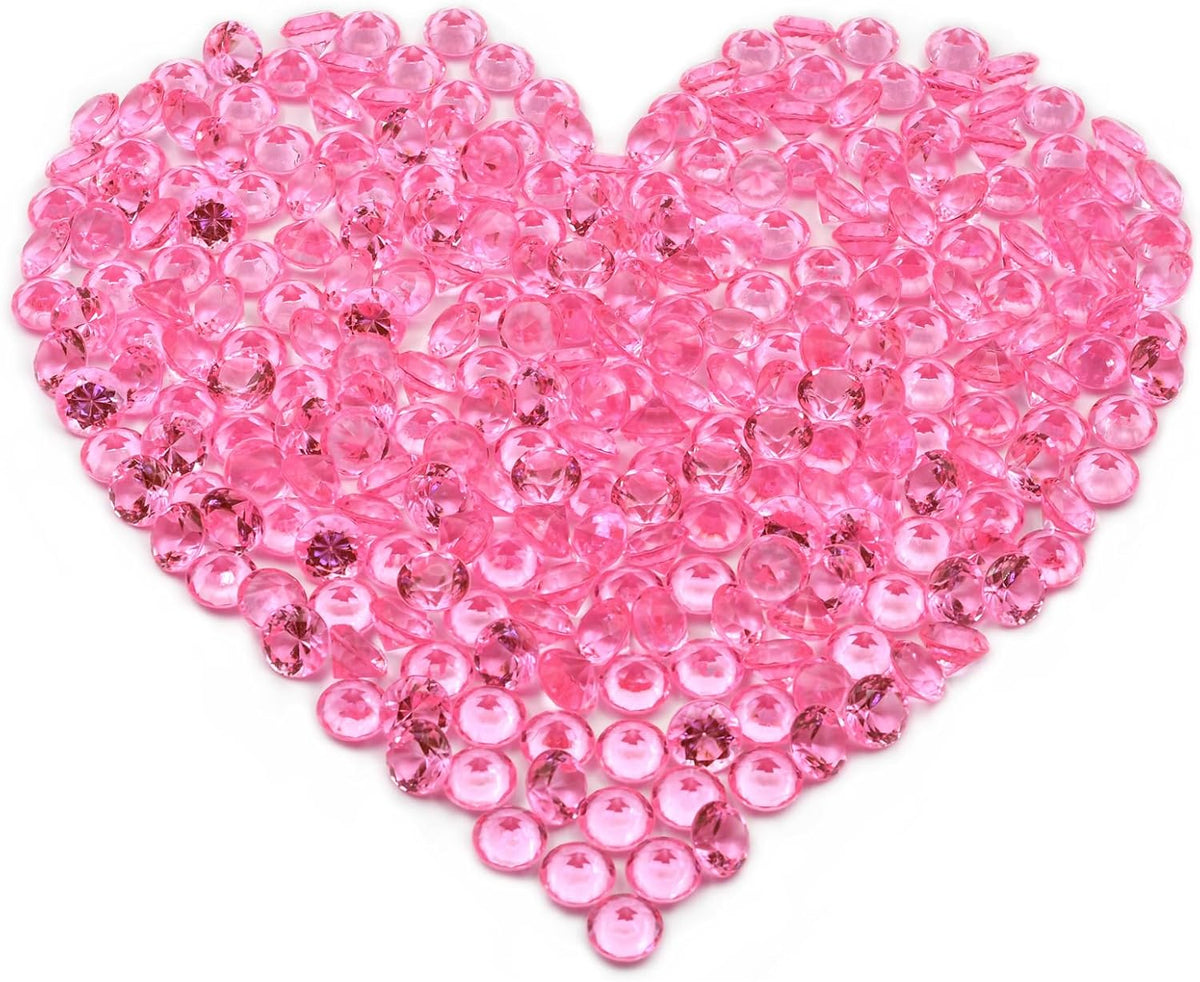 Fake Diamond Christmas Decoration, 280 pcs Pink 20 mm Acrylic Diamond for Table Scatters Vase