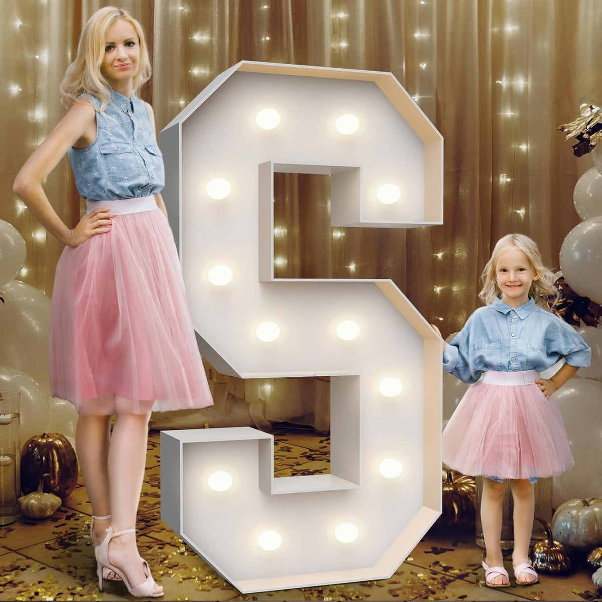 4FT Marquee Light Up Letters S,Party Decoration Large Marquee Light Up Letters with Weighted Water