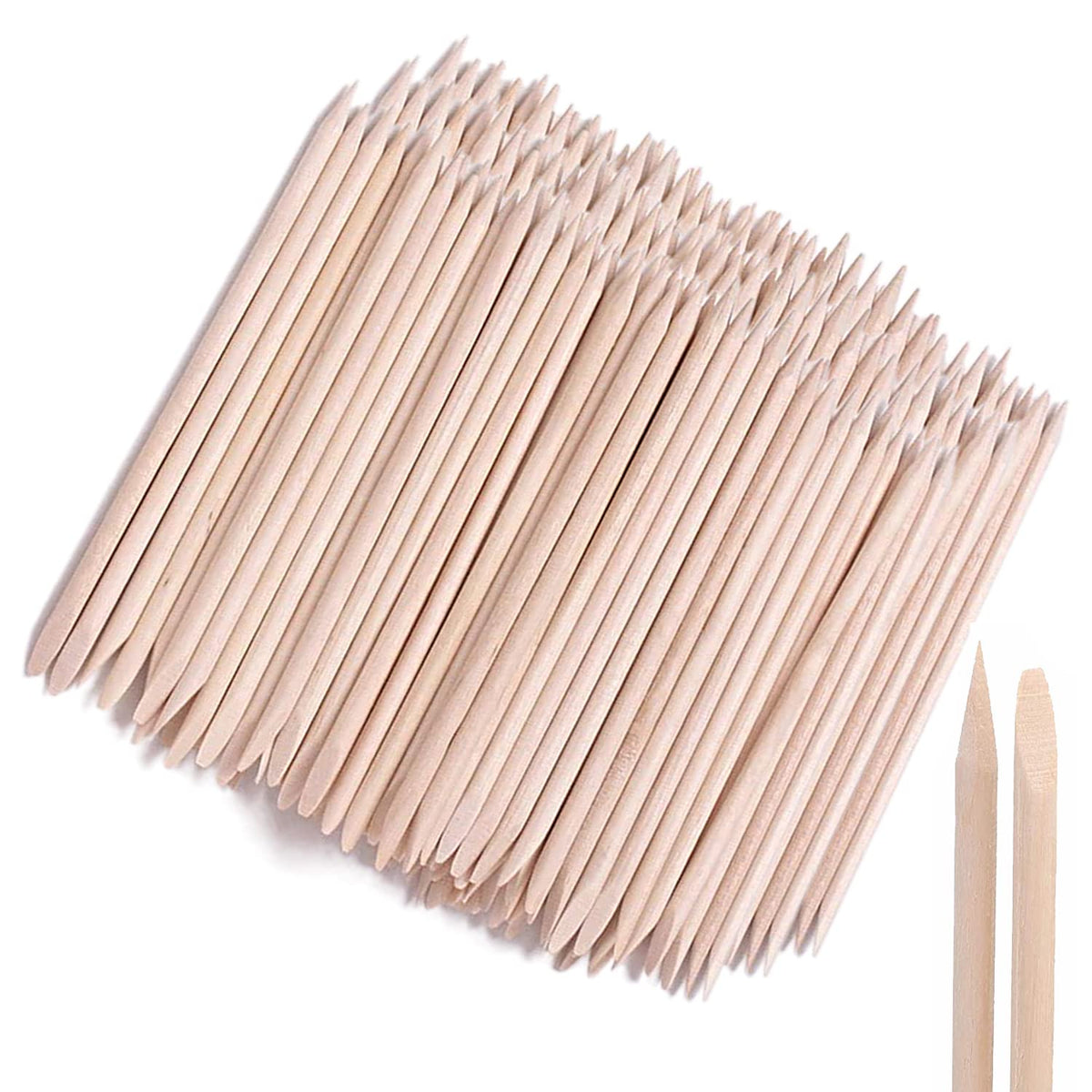 AMOSTBY Orange Sticks For Nails - 300PCS Wooden Cuticle Pusher Stick Cuticle Pusher,4.5 inch Nails