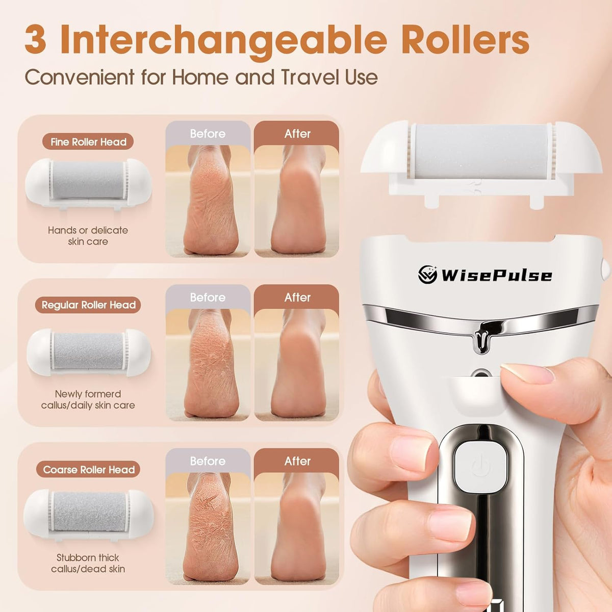 Electric Feet Callus Remover, Rechargeable Electronic Foot File Pedicure Tools, IPX6 Waterproof