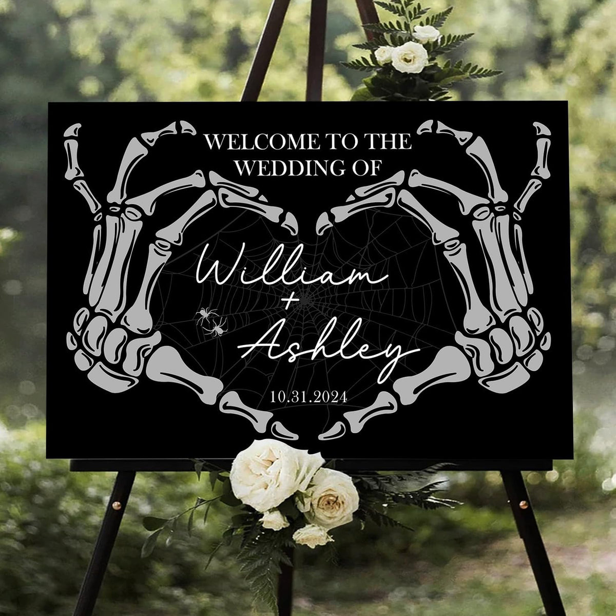 Welcome To Our Wedding Sign, Black Wedding Welcome Sign, Gothic Wedding, Wedding Sign Halloween