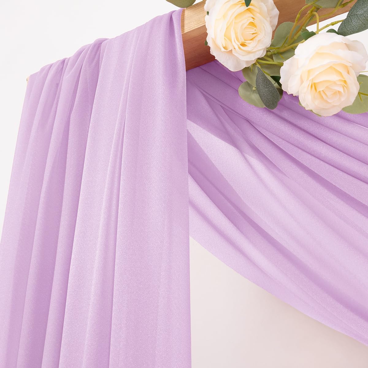 MLMC Lilac Purple Wedding Arch Draping Fabric 2 Panels 29" x 20 FT Extra Long Lavender Gauze Drapes