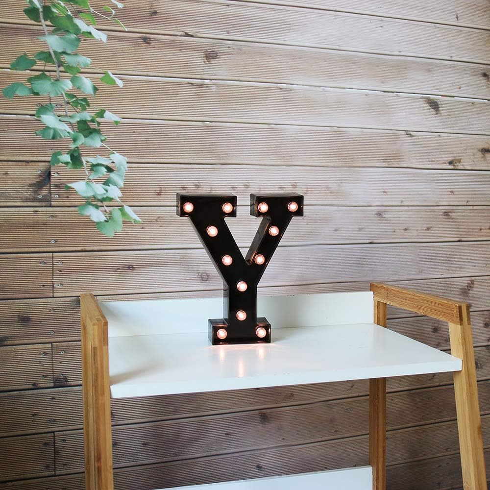 OYCBUZO Light Up Black Alphabet Marquee Letters Sign LED Marquee Number Lights Sign for Night Light