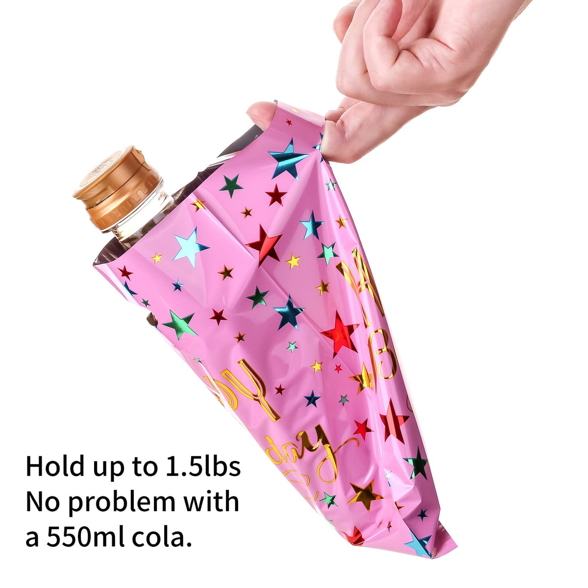PintreeLand Happy Birthday Party Favor Bags 40 PCS, Plastic Goodies Loot Gift Bags Bulk for Kids