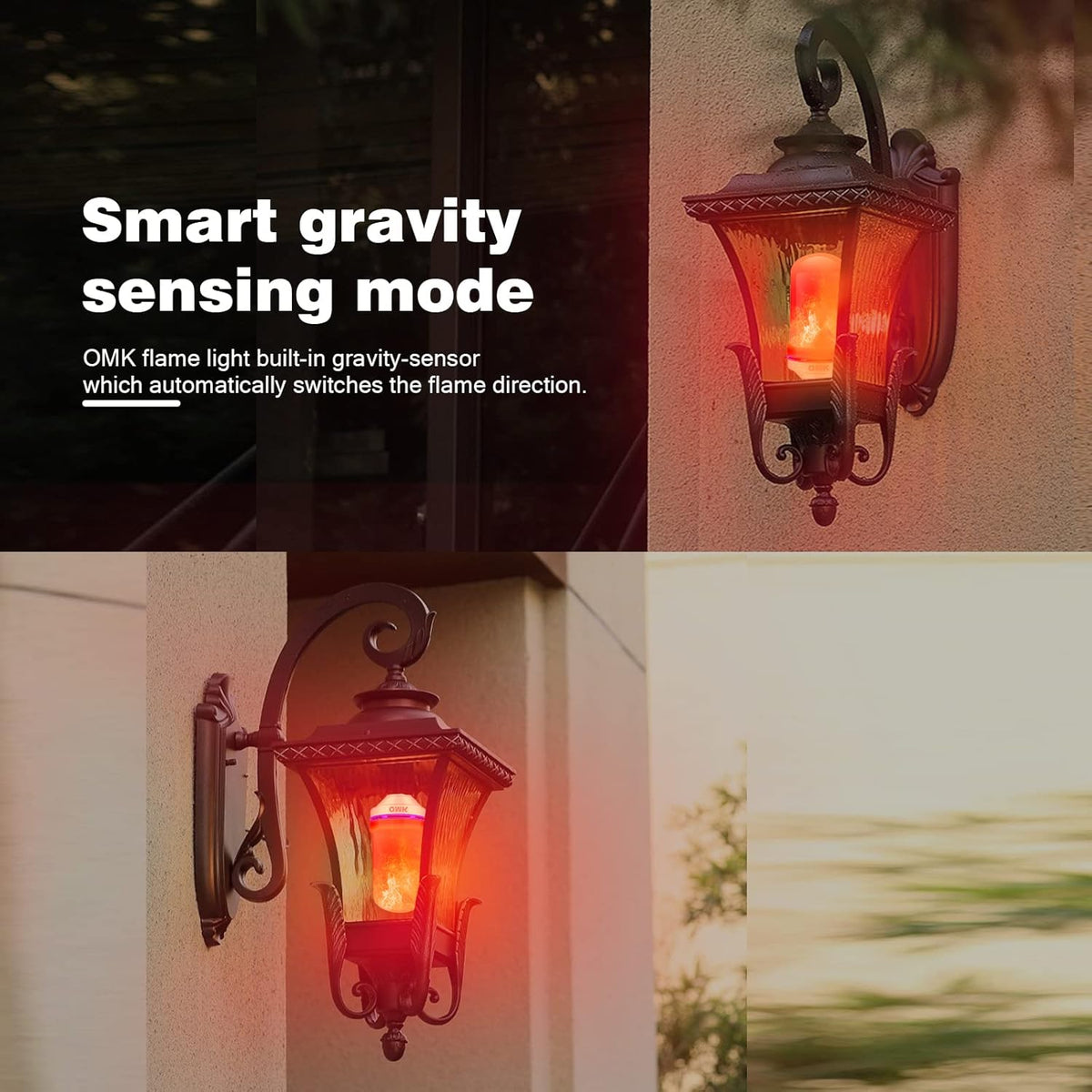 OMK Flame Light Bulb Christmas Decor (4 Pack) Red Color Led Flickering Fire Simulated Lamps 3W