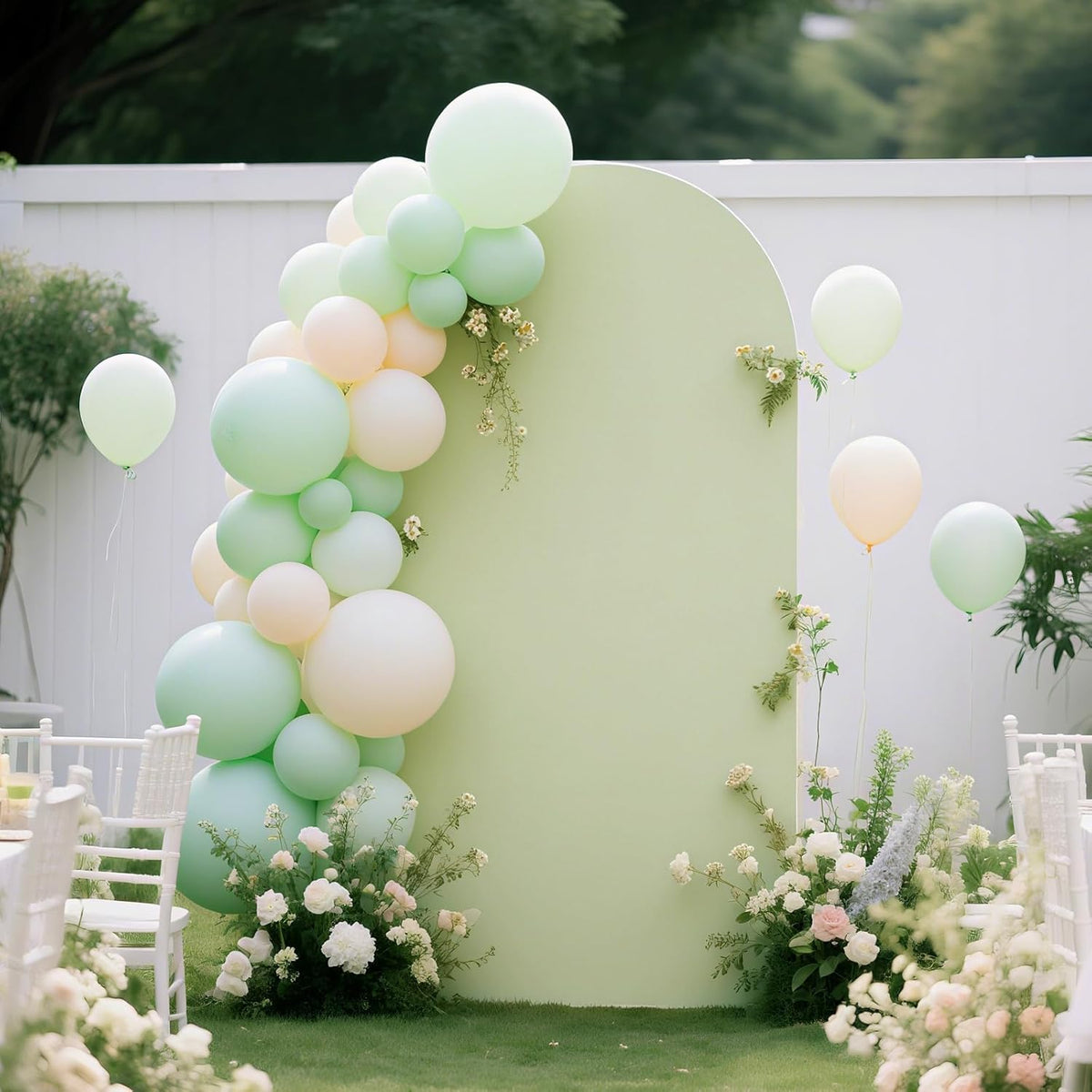 Ledido Wedding Arch Backdrop Cover 6FT Arch Covers Fitted Stretchy Spandex Round Top Stand Backdrop