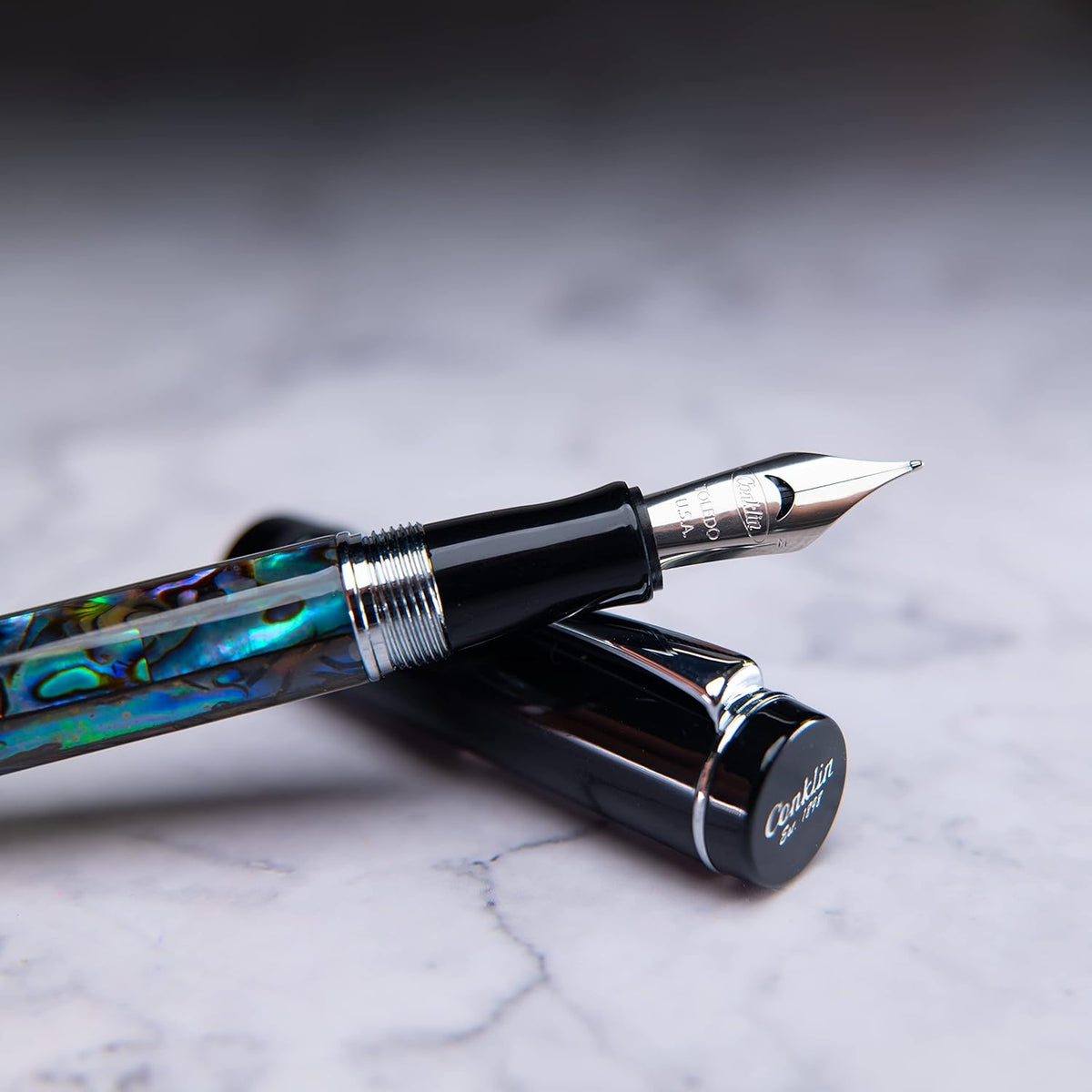 Conklin Duragraph Fountain Pen Abalone Nights - Flex Nib, Dynamic Writing Tool with Exquisite