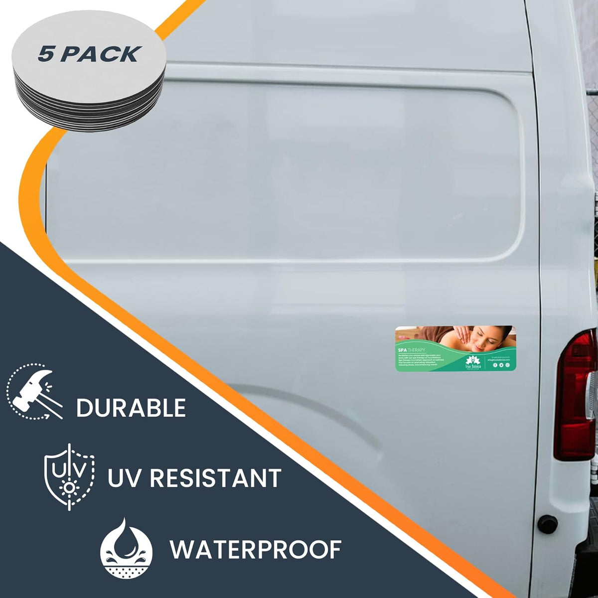 Magnet Me Up Custom 8x3 Inch Rectangle Magnet, 5 Pack, Customizable for Businesses, Personal Use