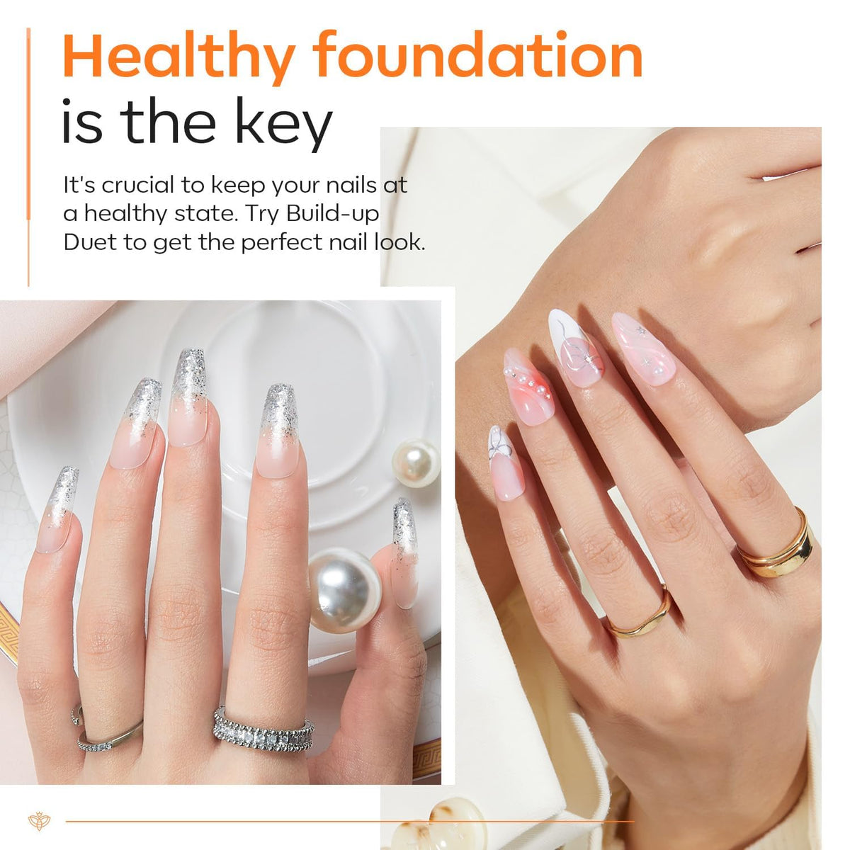 modelones Builder Nail Gel with Gel Top Coat, 8-In-One Clear Builder Acid Free Top Coat for Nail