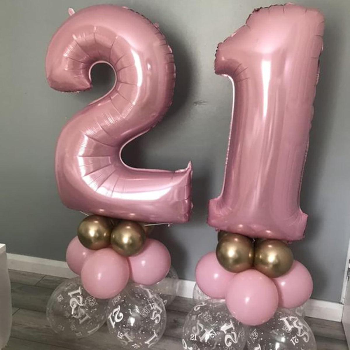 Light Pink 4 Number Balloons 40 Inch Big Foil Helium Number Balloons 0-9 Jumbo Happy 4th 40th Mylar