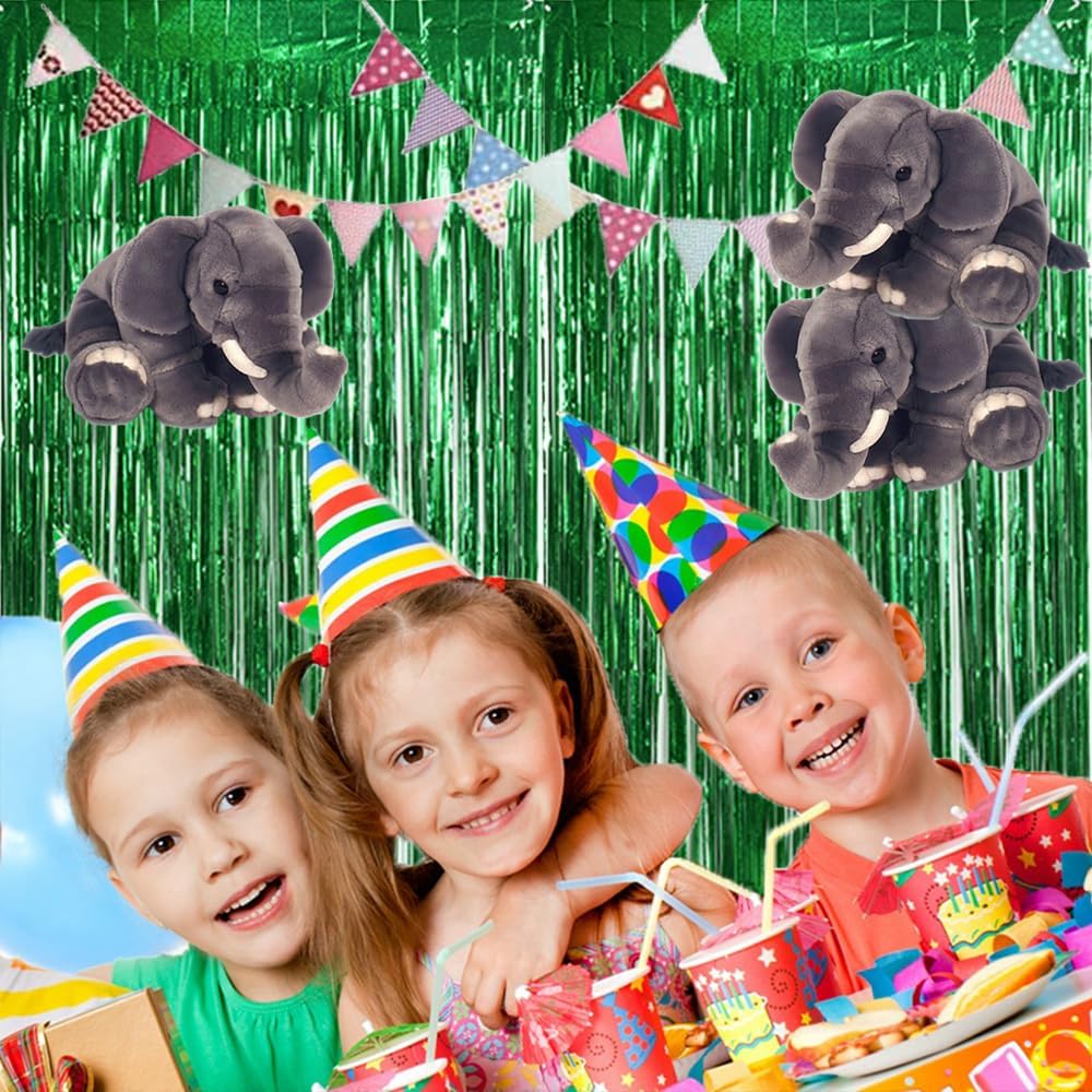 TONIFUL 3Pcs Laser Green Door Streamers, Metallic Streamers Foil Fringe Curtains for Birthday