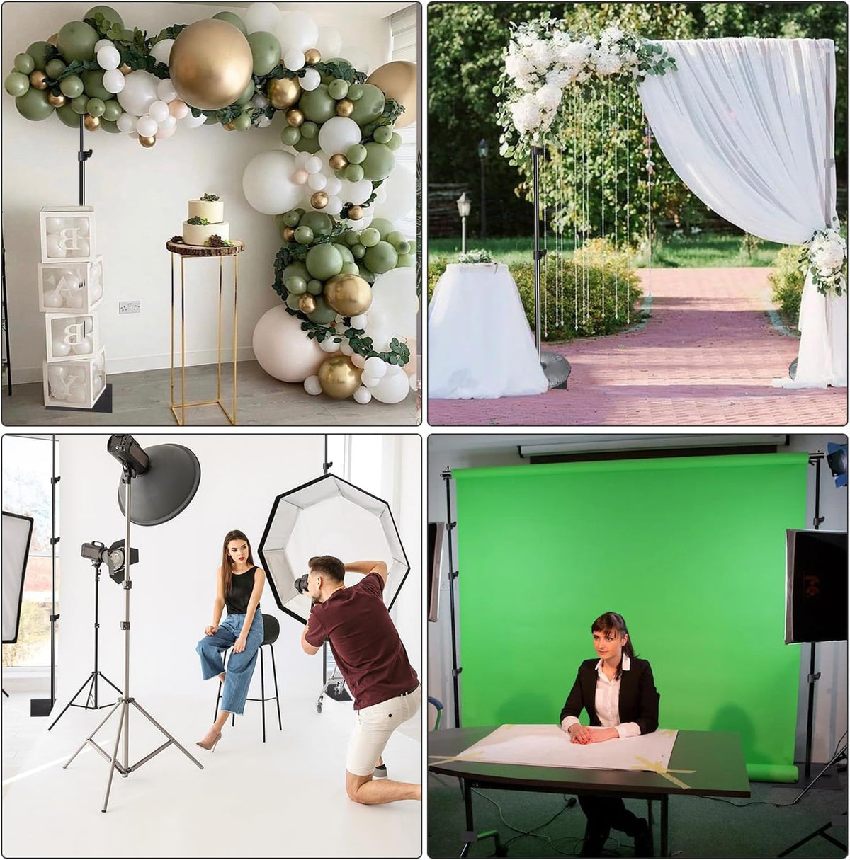 Pipe and Drape Photography Backdrop Stand Kit Adjustable Photo Background Stand 10ft x 8.5ft with