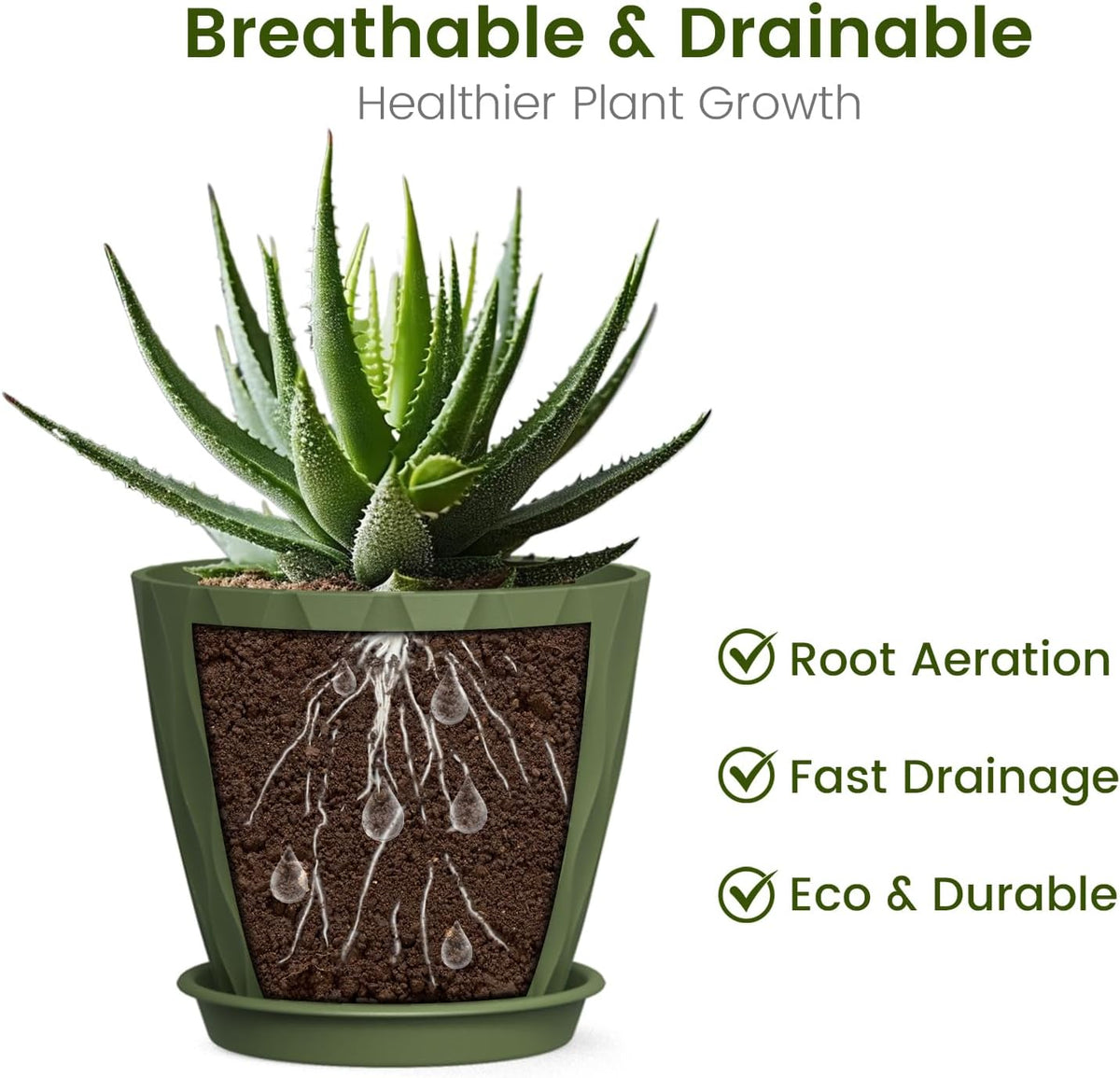 4 Inch Small Pots for Plants, 12 Pack Waffle Texture Small Plant Pots for Succulents, Plastic