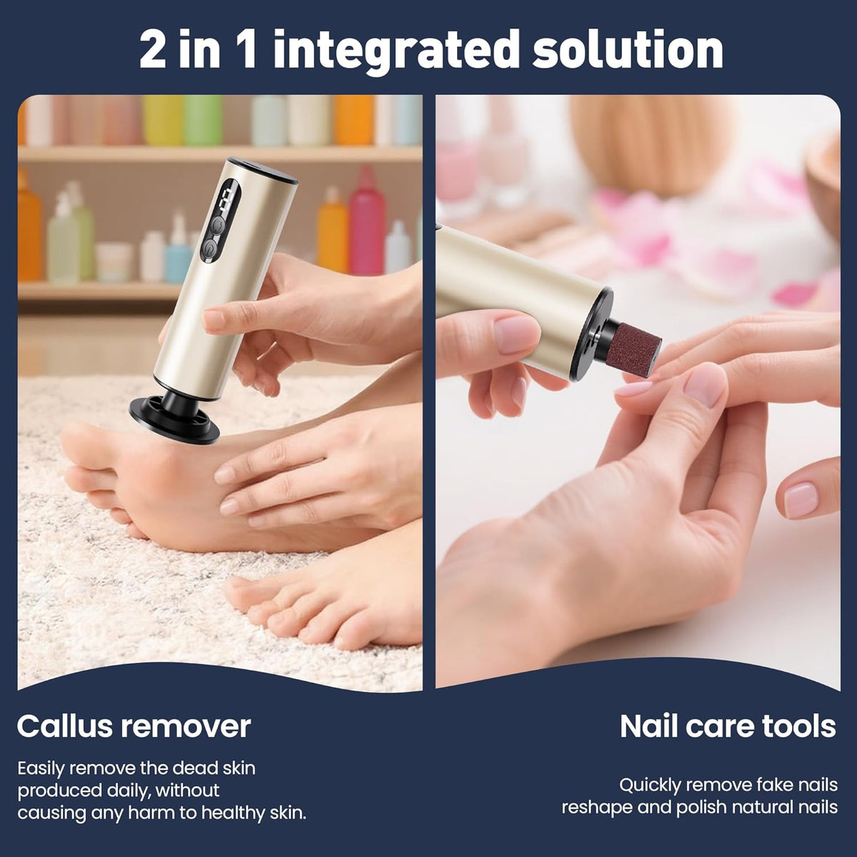 Electric Foot Callus Remover,2 in1 Rechargeable Callus Remover for Feet,9-Speed Wireless Electric