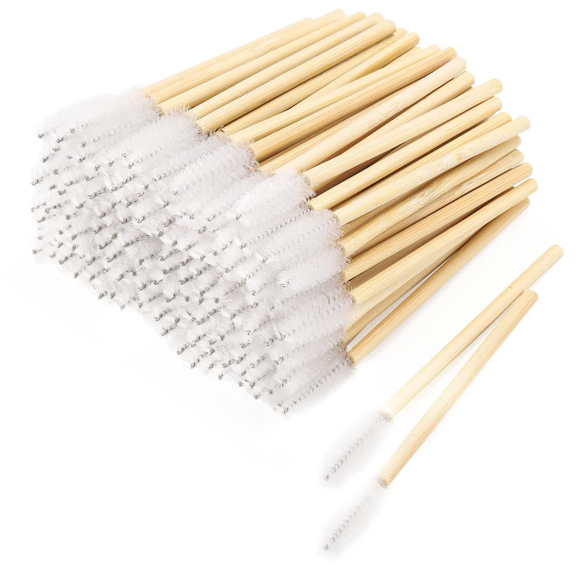 Tbestmax 150 Disposable Mascara Wands Eyelash Brush Spoolies for Eye Lash Extension Eyebrow Bamboo