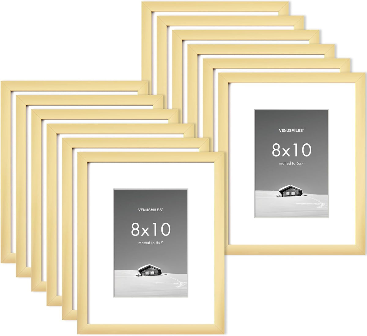 8x10 inch Picture Frame, 8x10 Photo Frames with 5x7 Removable Mat - High Definition Plexiglass