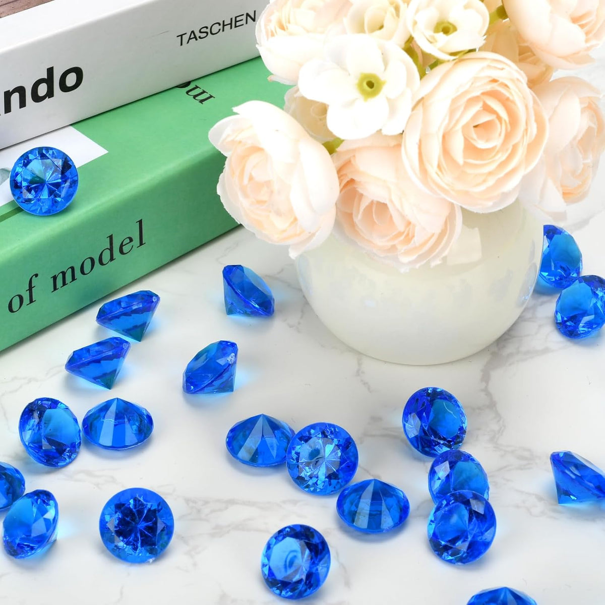Fake Diamond Christmas Decoration, 280 pcs 20 mm Acrylic Diamond for Table Scatters Vase Fillers