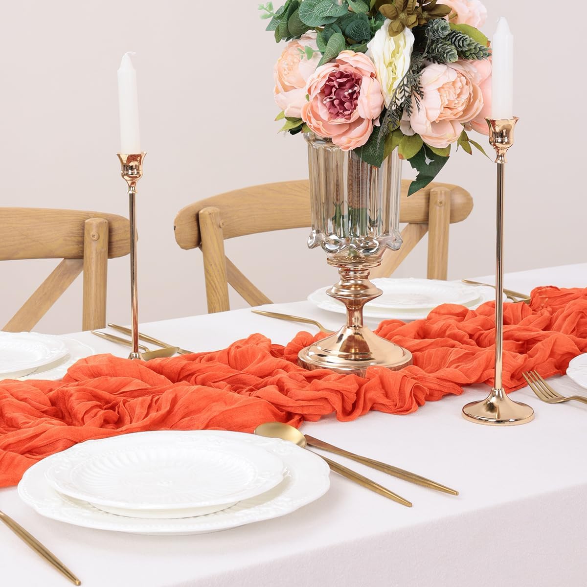Orange Table Runner Cheesecloth Table Runners 10 Pack 10FT Baby Shower Decoration 120 InchesFall