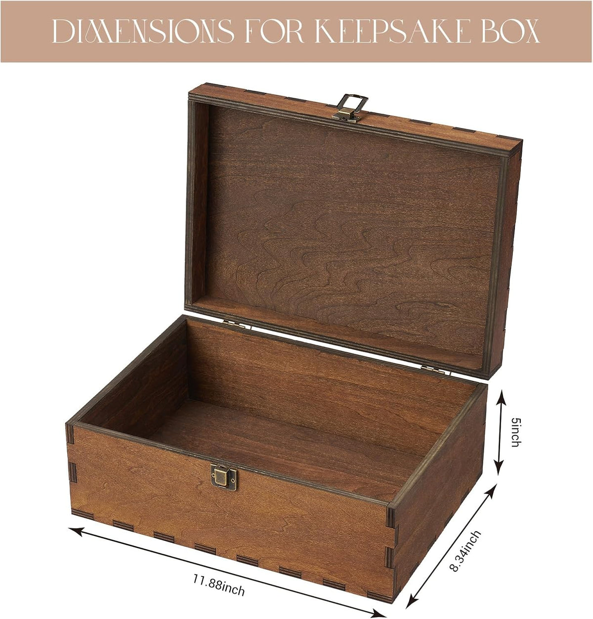 AW BRIDAL Mr and Mrs Wedding Keepsake Box Large for Couples, Wooden Engraved Memory Boxes with