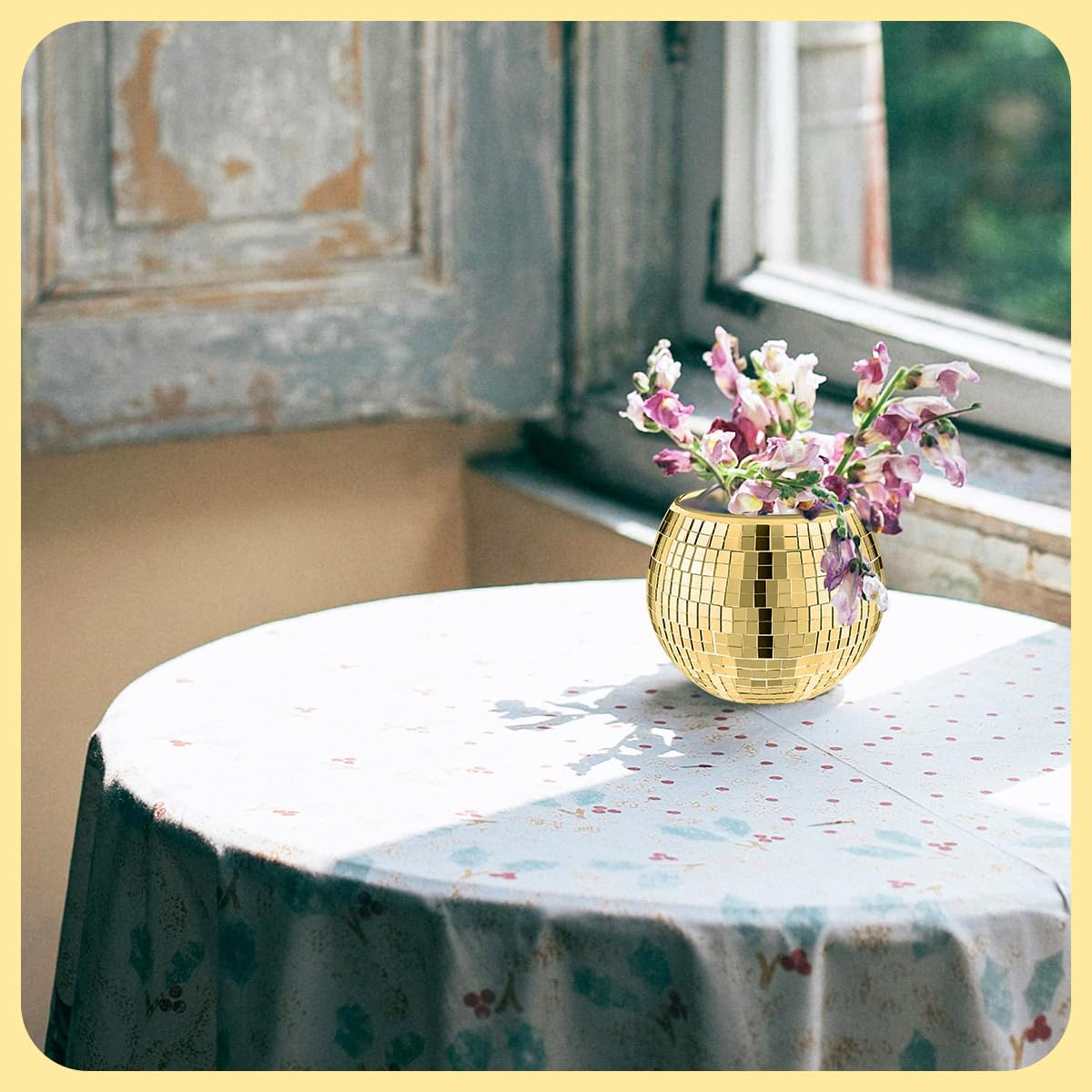 8 PCS Disco Ball Vase,Glass Disco Ball Planter Candle Holder Vase Bulk Mirror Disco Ball Flower