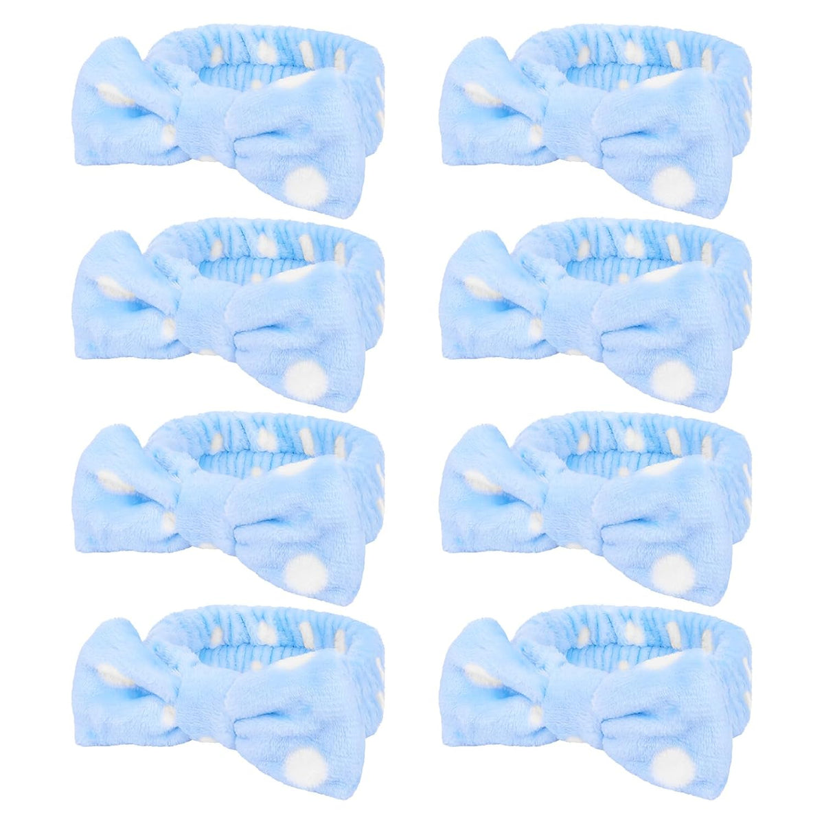 Semato 8 Pcs Blue Dot Bachelorette Party Favor Set Bridesmaid Headband Skincare Headbands for Women