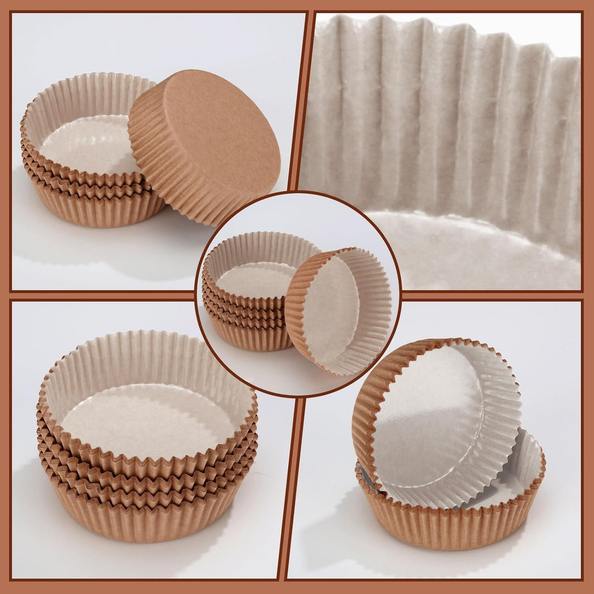 Uiifan Disposable Round Cupcake Liners Paper Baking Cups Wrappers Cupcake Paper Microwave Oven Safe