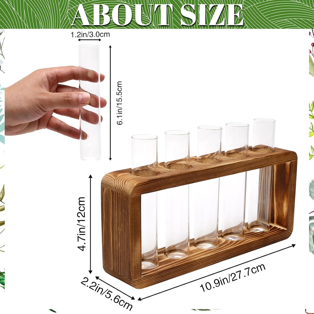 Glass Plant Propagation Station with 5 Test Tubes Colorful Planter Vase Birthday Gifts for Women