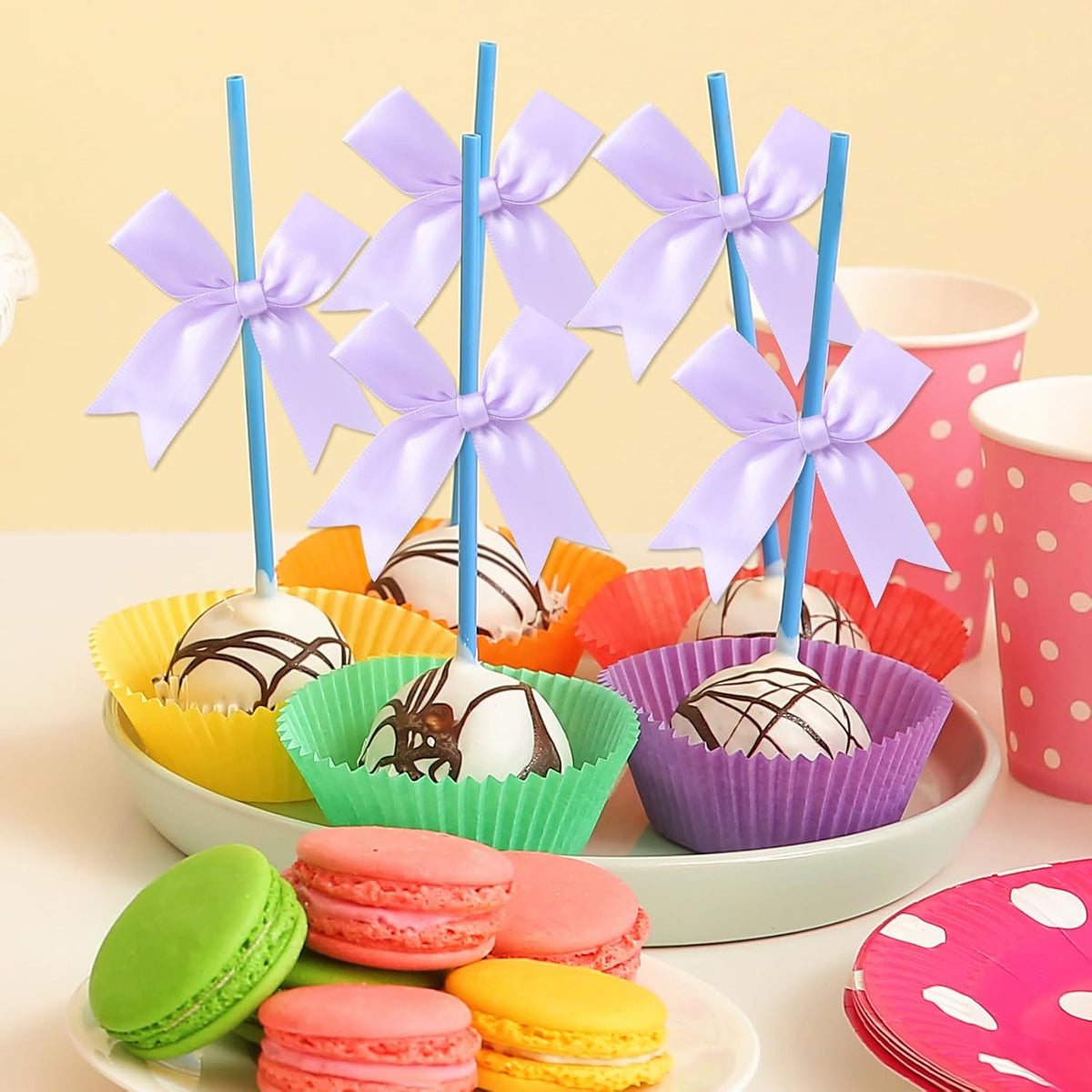 Feluwi Light purple Gift Wrap Bows (50 Pcs) - 3.3 Inch Elegant Plastic-Free Bows for Christmas
